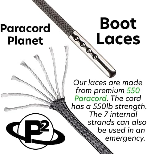 550 Paracord čipke za pokretanje - Paracord Planet Milspec Paracord čipka za čipku - Dostupno u duljini 52 i 72 inča