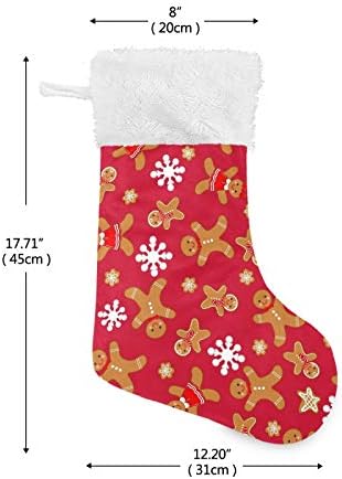 Alaza božićne čarape Božićna medenjaka i razne snježne pahuljice zvijezde Klasične personalizirane velike čarape ukrasi za
