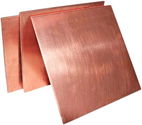 Mesingani ploča bakreni lim metal 99,9% čista cu folija ploča izvrsna za zanate, trgovine strojevima 200 x 200 mm/7. 9 x
