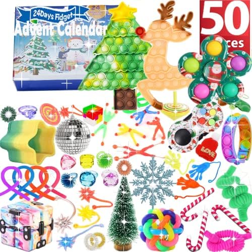 Adventski kalendar za 2021,24 dana, odbrojavanje Božića, senzorni setovi s igračkim setovima za zabavu, pokloni iznenađenja