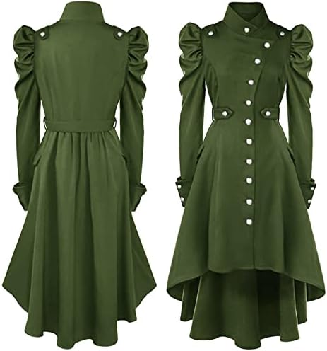 Ženska jakna Srednjovjekovni britanski stil Midi haljina kaput dugačke rukave dolje vitka ovratnik Srednje dužine