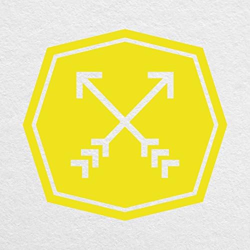 Prekrižene strelice 02 značka logotipa - 6 široka žuta naljepnica - za MacBook, automobil, laptop i još mnogo toga!
