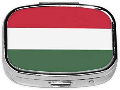 Zastava mađarskog kvadratnog mini tableta kutija za putničke lijekove Organizator prijenosna metalna tableta futrola