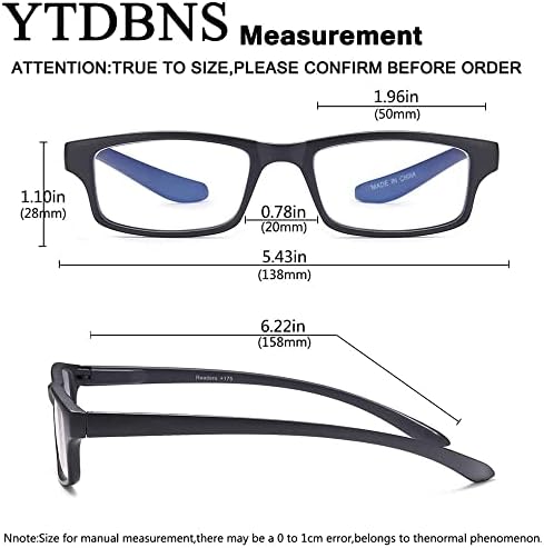 Ytdbns 4 pakiranje vrata viseći naočale za čitanje plava svjetlost Blokirajući čitatelji vise na vratu za muškarce s proljetnim