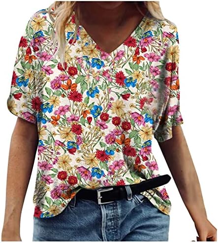 Ženska majica kratkih rukava Casual ženski topovi labavi grafički topovi s izrezom u obliku slova A, ljetna majica, Havajska