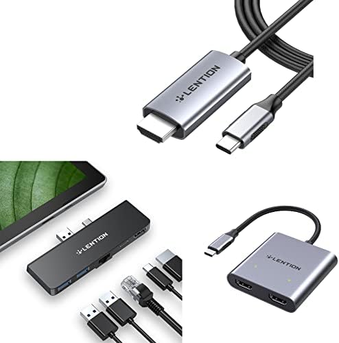 Priključne stanice LENTION Surface Pro 7 USB C Hub, hub Microsoft Surface Pro 7 5 u 1, 4K @ 60 Hz USB-C-HDMI Hub, USB C -