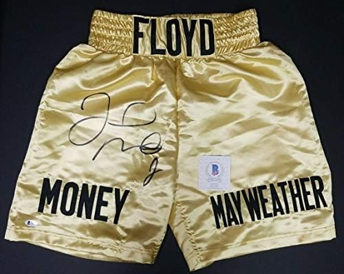 Floyd Mayweather Jr. Potpisani zlatni debla s autogramima. Beckett je svjedočio - Boksačke haljine s autogramima