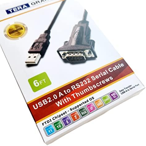 Tera Grand - Premium USB 2.0 do RS232 Serijski kabel za adapter DB9 6 stopa - Podržava Windows 11, 10, 8, 7, Vista, XP, 2000,