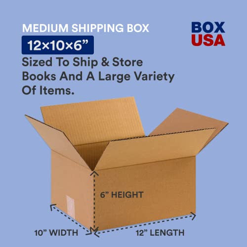 KUTIJA Kutije za isporuke u SAD-Srednja 12 L x 10W x 6 H, 25 komada | Karton od гофрокартона 12106 & AVIDITI Kutije za utovar