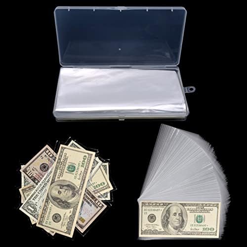 100 komada Prozirni držač novca za papir za kolekcionare s futrolom za pohranu, držač novčanica u dolarima, plastični držači