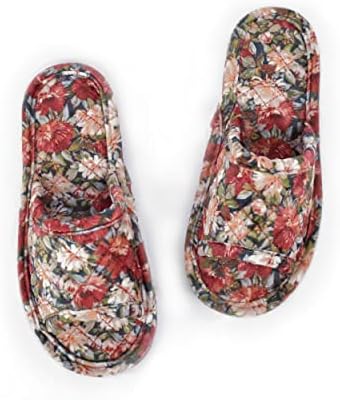 Ženske papuče od baršunastog cvjetnog uzorka, lagane perive prijenosne sklopive udobne hotelske spa papuče za putovanje avionom