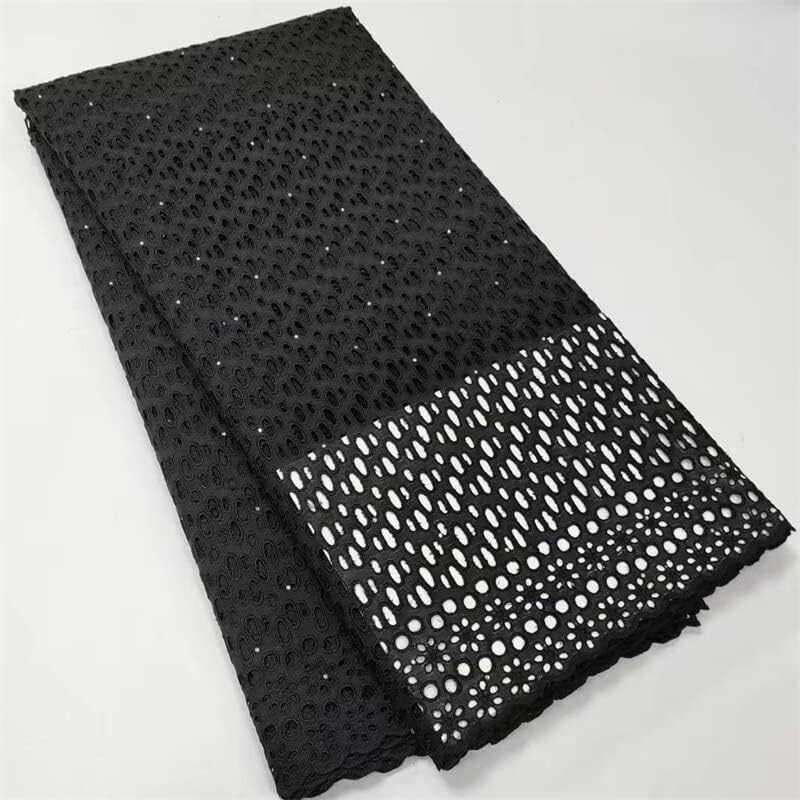 Mahacraft 5 metara afričke Švicarske veo čipkaste tkanine vezene čipkom crna afrička suha čipkasta tkanina od pamuka