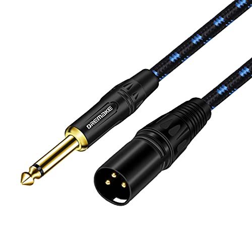 Non-simetrične kabel DREMAKE 3FT TS 1/4 inča od ozljeda na priključak XLR priključak 6,35 mm za povezivanje mono mikrofon