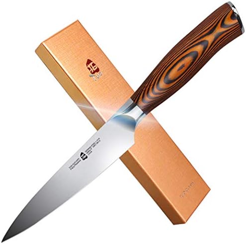 Pomoćni nož od 5 inča i profesionalni kuharski nož od 10 inča, visokokvalitetni njemački čelik i udobna ručka od drveta pakkavud,