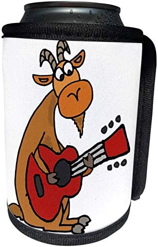 3Drose - All Smiles Art Music - smiješna slatka koza sviranje gitare - Can Cooler Bottle Wrap