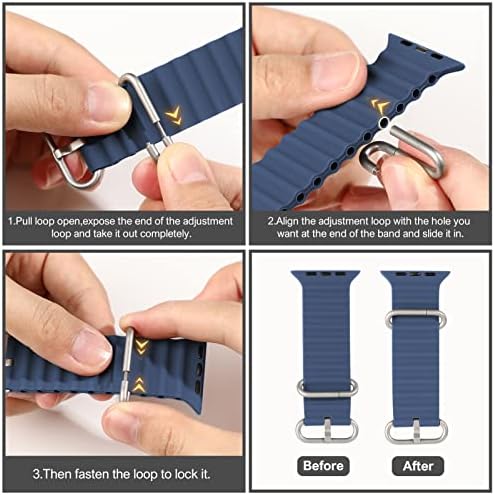4 pakiranje Ocean Band kompatibilno s Apple Watch Ultra Band 49 mm 45 mm 44 mm 42 mm muškarci muškarci, podesivi prozračni
