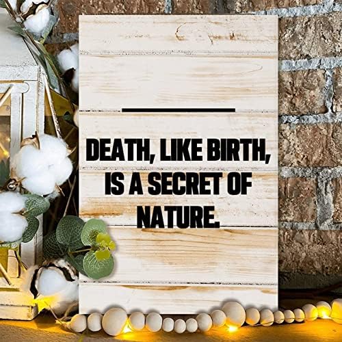 Dekorativni drveni natpisi plaketi Smrt poput rođenja je tajna prirode Farmhouse Obitelj Ulaz za ulaz na znakove vrtni znakovi