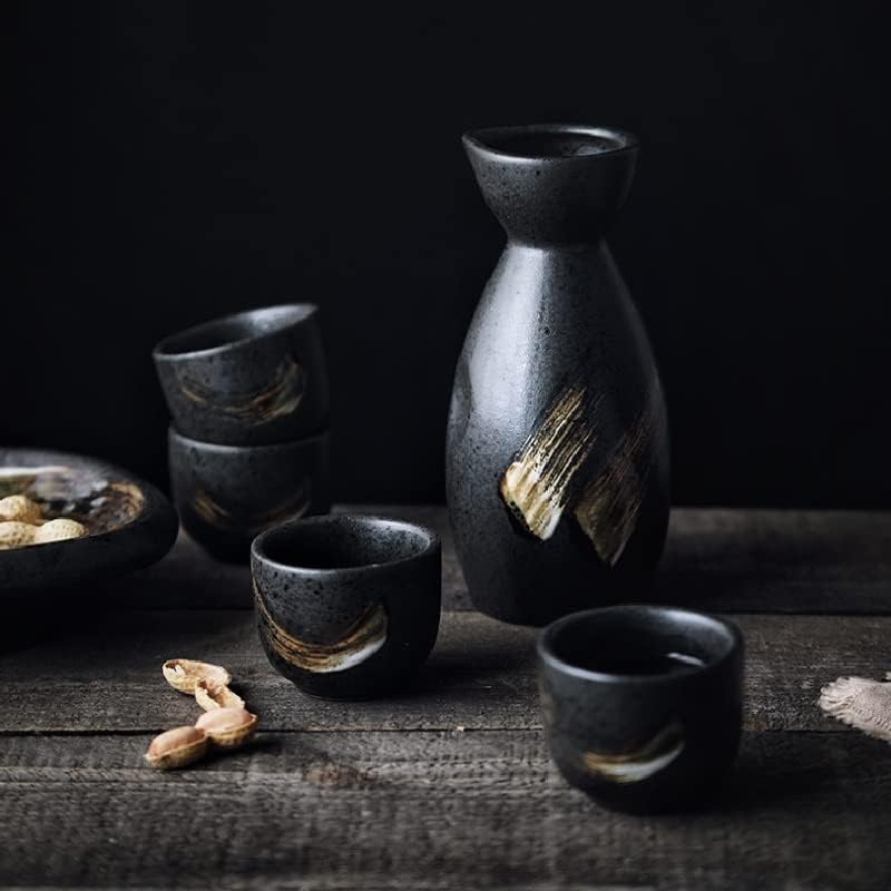 Slatioom Sake Set Ceramic Flagon Liquor Cup Pot šalice Kućni bar Sake White Wine Pot kreativni poklon za piće