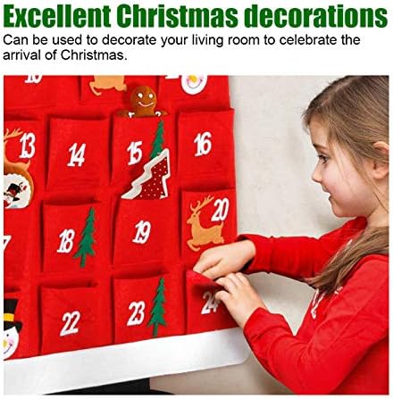 Božićni adventski kalendar, Božićni adventski kalendar Djeda Mraza, viseći Adventski kalendar, zidni prozorski viseći kalendar