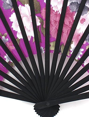 Qtqgoitem bambusova rebra cvjetna tiskana zabava dekor savijanje ručno ventilator fuksia