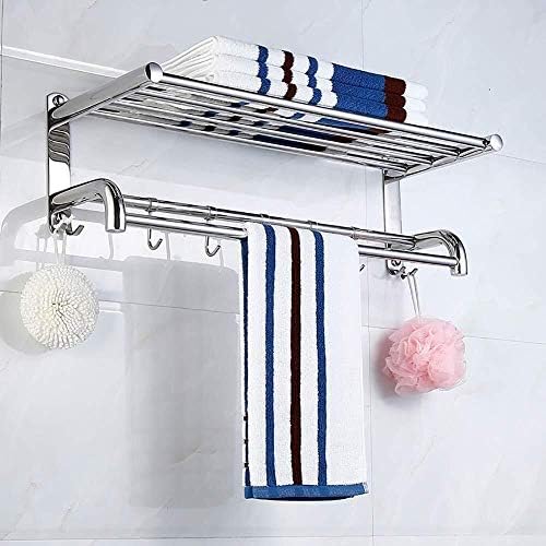 -Shels, police za ručnike, stalak za ručnike za ručnike za kupaonicu dvostruki ručnički štap za spremanje kupaonice Postavljanje