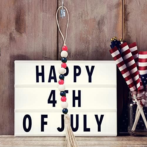 Dan neovisnosti Drvene kuglice obrubljene seoske kuće rustikalne drvene kuglice 4. srpnja zastava Američki domoljubni dan
