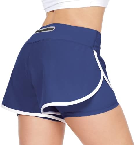 Zelotpower ženske kratke hlače, atletske kratke hlače s visokim strukom Sportske kratke hlače 2 u 1 trening kratkim hlačama