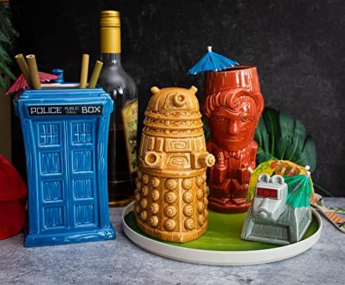 Geeki Tikis Doctor Who Dalek Ceramic šalica | Naočale za koktele za koktele, tropska posuđa za kupanje za kućni barter set