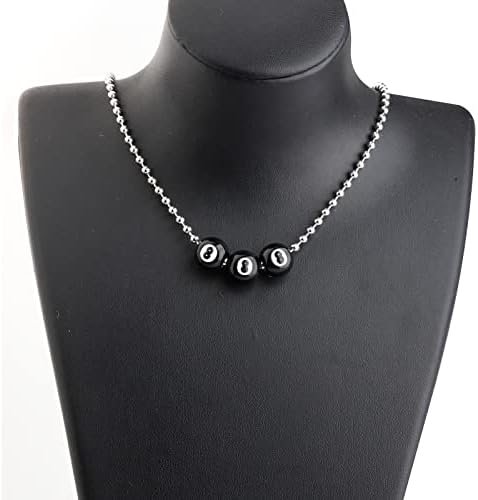 SEIRAA biljarska ogrlica crna kugla s brojem 8 biljarska ogrlica za ljubitelje biljara poklon biljaru