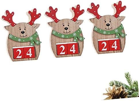 _ 3pcs dekor losa Božićni blok odbrojavanja ukrasi stolnog kalendara ukrašavaju ukrase od bambusa losa