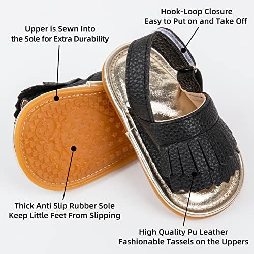 Hongteya djevojčice Dječaci sandale od 0-24 mjeseca Malini ljetne cipele za bebe bez klizanja gumeni potplat, novorođenčadske