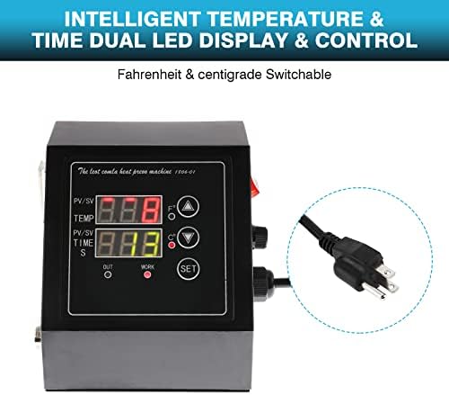Ironwalls toplinska preša Upravljačka kutija Zamjena 1200W, digitalna kutija za toplinu preša s vremenom i temperaturom dvostruka