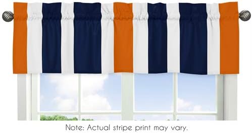 Sweet JoJo dizajnira mornarsko plavu, narančastu i bijelu prugu 4 komada Djeca, Teen Boys Twin Bedding Set kolekcija