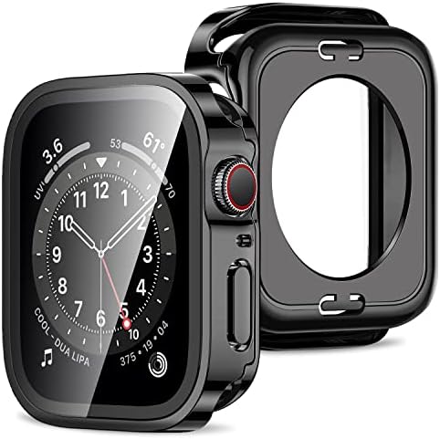 Amizee 2 u 1 slučaj [2-pack] kompatibilan s Apple Watch Series 6 Se serija 5 serija 4 44 mm s ugrađenim zaštitnim zaslonom,