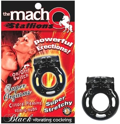 Macho stadioni vibrator penis prstena, crni
