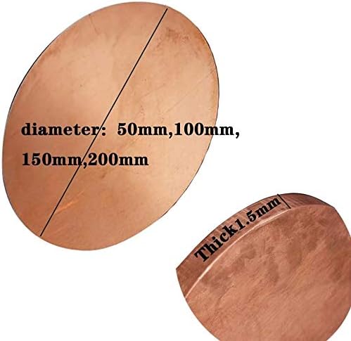 Mesingana ploča, lim od bakrenog diska, okrugla Brtvena ploča, 962 bakar za CNC obradu metala, debljina sirovina 1,5 mm,
