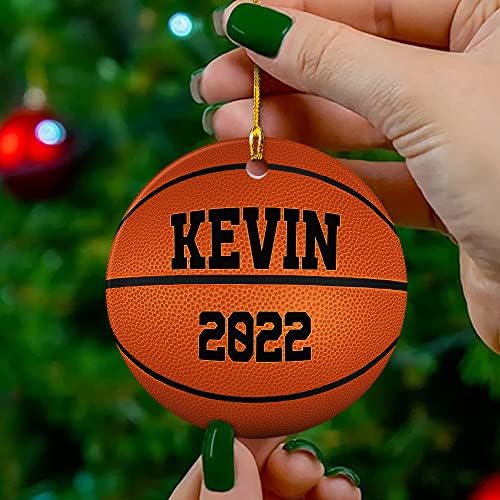 Sandjest Personalizirani košarkaški ukras Keramički ukrasi 2022 za božićno drvce poklon košarkaš pokloni košarkaški dekor