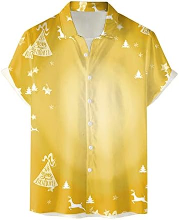 Wybaxz božićne košulje za muškarce muškaraca casual kratki rukav jesen zima božićni 3D tiskani košulje modna gornja bluza