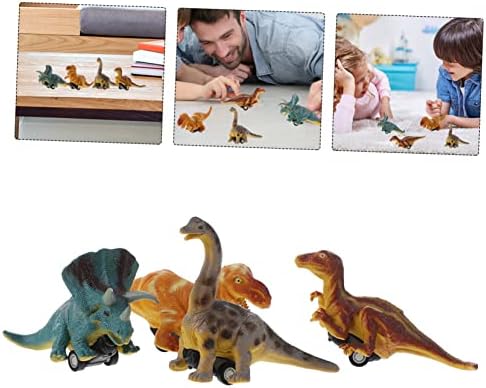 Tofficu 4pcs Dinosaur Povucite automobil Brachiosaurus igračka crtana crtani film Povratak igračaka trenja igračka dinosaur