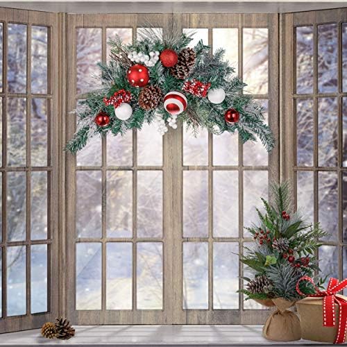 Valery Madelyn božićni dekor za paket kuće | 155CT Tradicionalni crveno -bijeli božićni kuglični ukrasi, 25 -inčni božićna