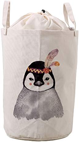 Košara za rublje torba za prljavu odjeću organizator za pohranu igračaka Slatki boho pingvin vodootporna torba za vezanje