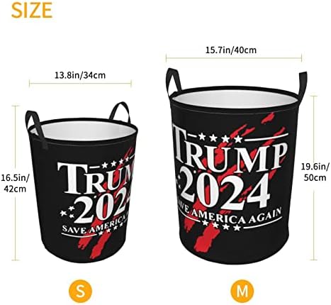2024 Trump će ponovno spasiti Ameriku košara za rublje okrugla torba za rublje sklopiva košara za rublje za spavaću sobu