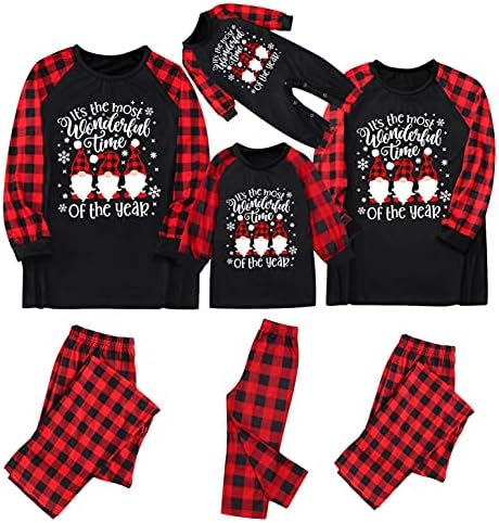 XBKPLO Božićna pidžama za obiteljsku pidžamu PJS odjeće za spavanje odgovarajuća božićna pidžama za obitelj plus size 4x