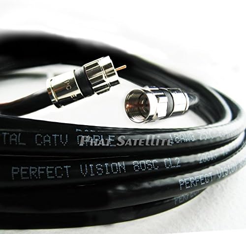 100ft Black Perfect Vision Solid bakar ul cm CL2 Ocijenjeno za instalaciju zida 3GHz 75 Ohm koaksijalni RG6 DirectV, Dish
