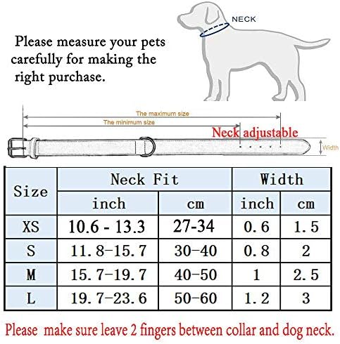 Lamepaws Personalizirani ogrlice za pse - Prilagođeni kožni ovratnik za pse s ugraviranom natpisnom pločicom - Personalizirani