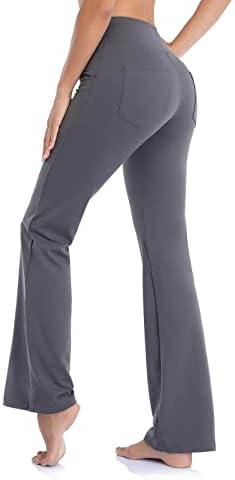 Hlače s džepovima, ženske široke fitnes joge flare hlače visokog struka ravna joga harem hlače meke joga hlače