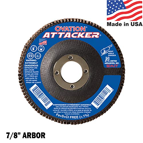 United Abrasives Sait Ovation napadač tipa 27 Diskovi visoke gustoće zaklopke 4-1/2 inča - 60 grit Qty 10