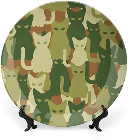 Vojni uzorak kamuflažna mačaka Keramička kost Kina ukrasni tanjuri s pločama za večeru visećih stajališta