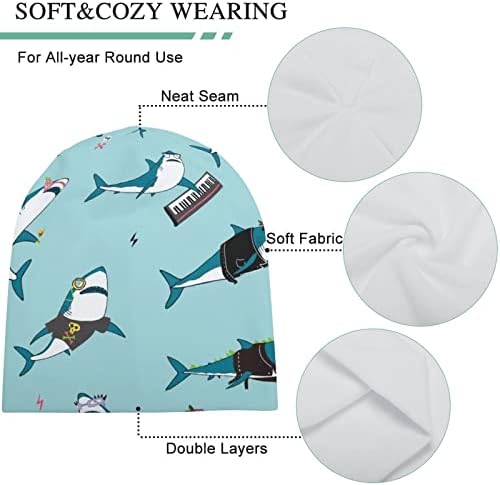 Baikutouan Shark Ocean Animal sa rock n'roll predmetima tiskajte šešire za muškarce za muškarce s dizajnom lubanje kapice
