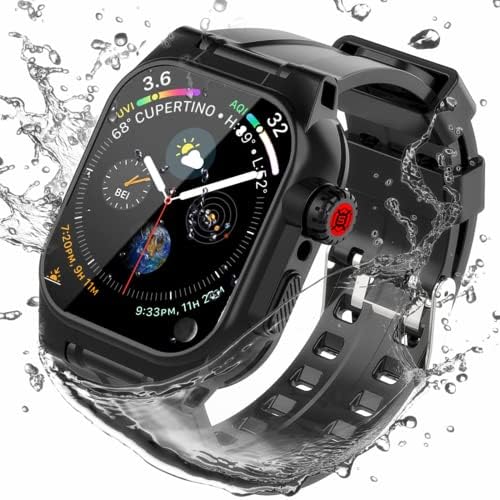 Peiyui Max 100ft vodootporna futrola dizajnirana za Apple Watch Series 8/7 41 mm, vrhunski meki silikonski satovi, šok otporan